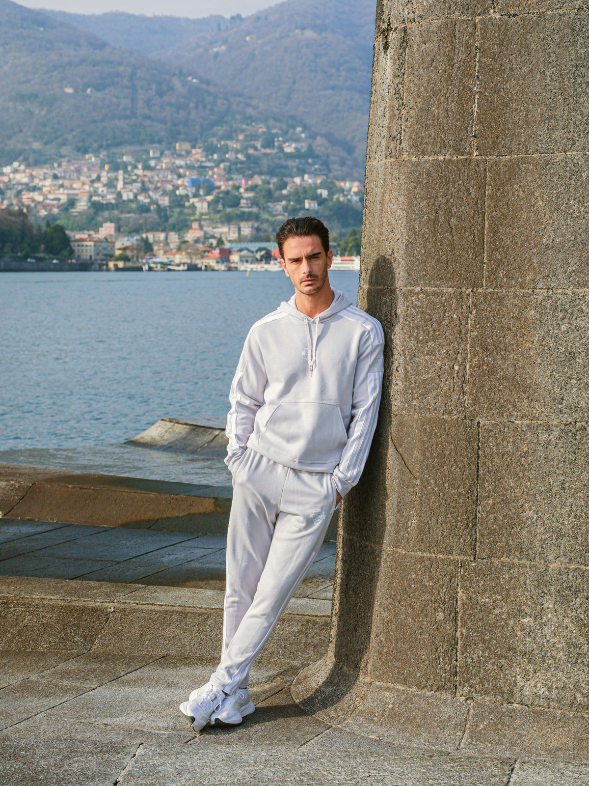 Felpa Con Cappuccio Grigia Adidas X Como 1907