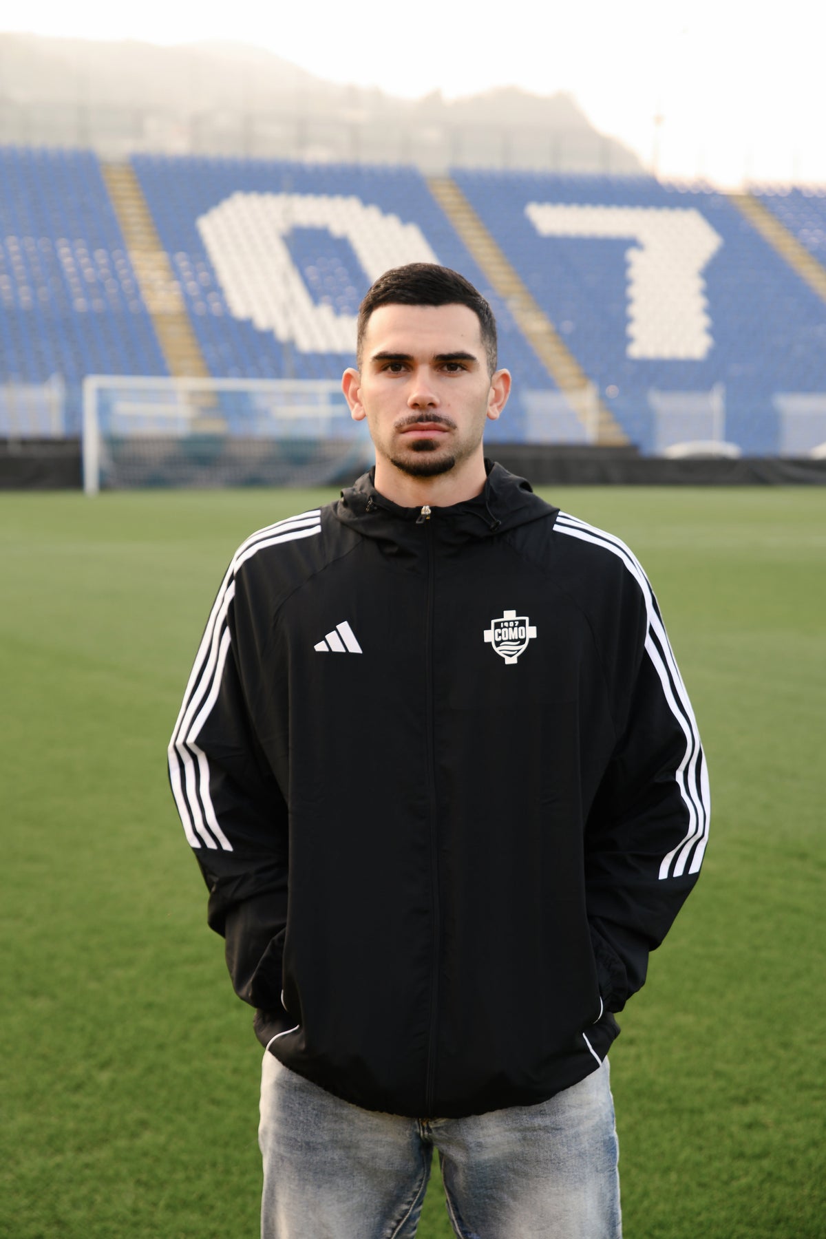 Giacca Antivento Sinigaglia Nera Adidas X Como 1907