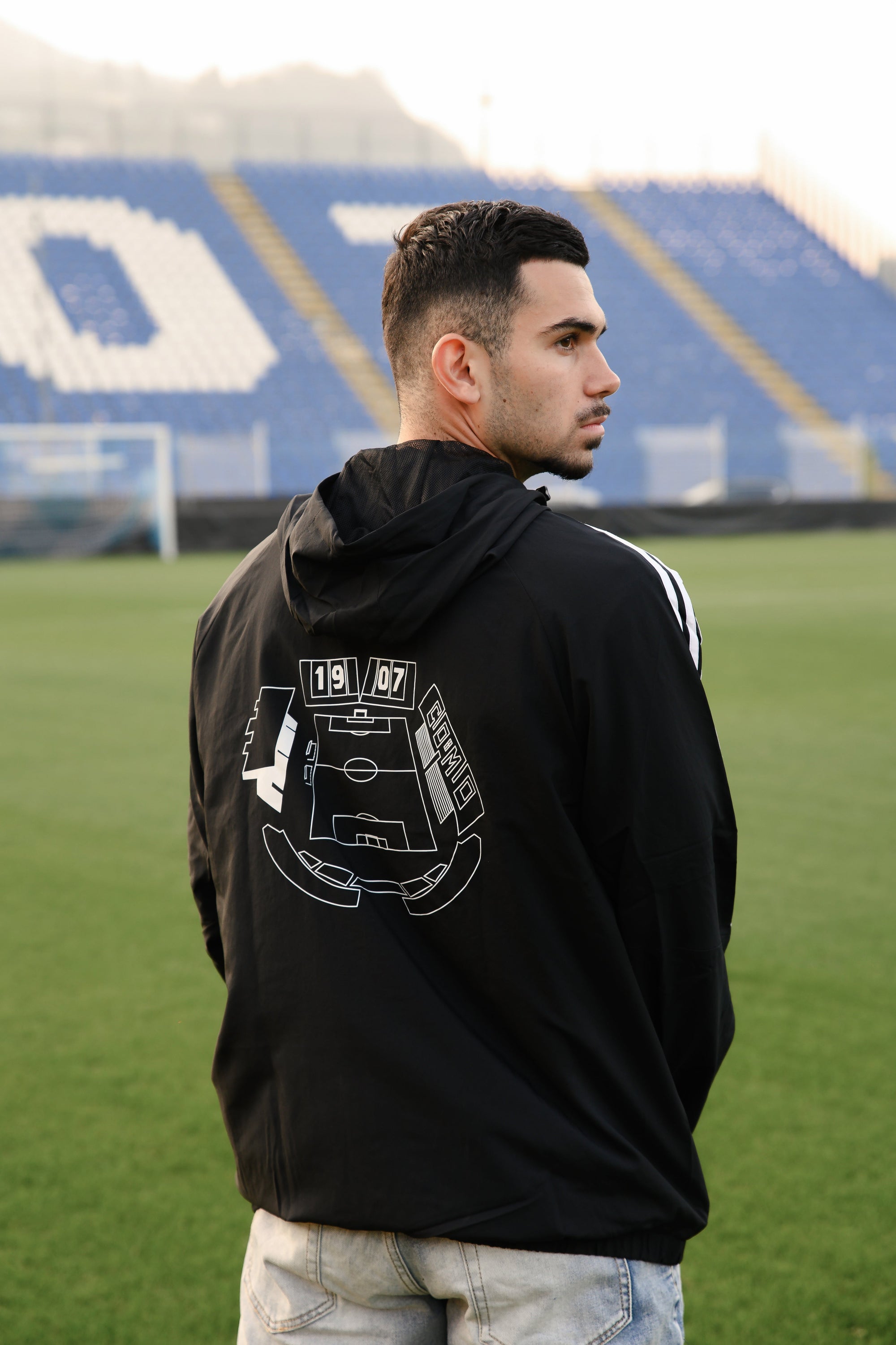 Giacca Antivento Sinigaglia Nera Adidas X Como 1907
