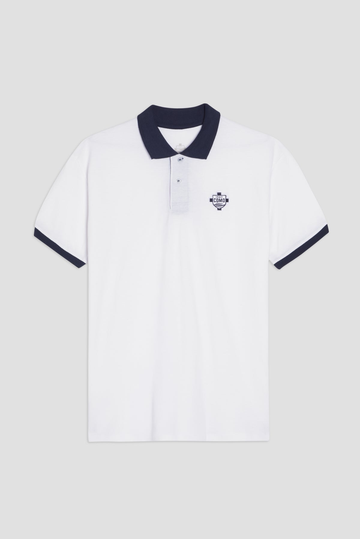 Polo Manica Corta Bianca Navy Como 1907