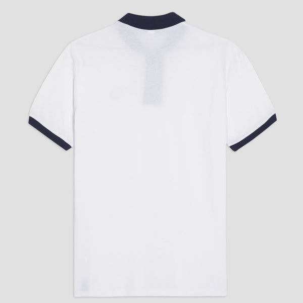 Polo Manica Corta Bianca Navy Como 1907