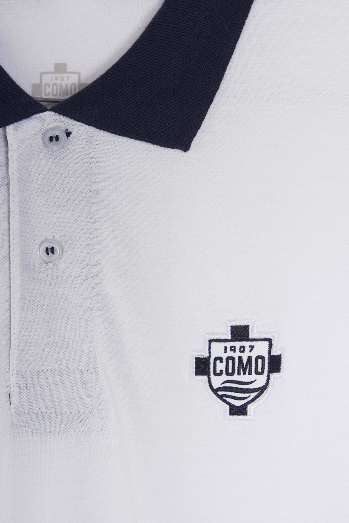 Polo Manica Corta Bianca Navy Como 1907