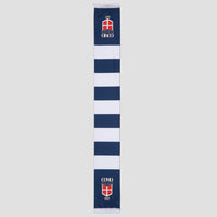 Como 1907 Sciarpa Navy Bande Bianche Logo Crest