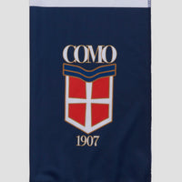 Como 1907 Sciarpa Navy Bande Bianche Logo Crest