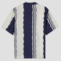 Como Cup Camicia Seta Onde Navy