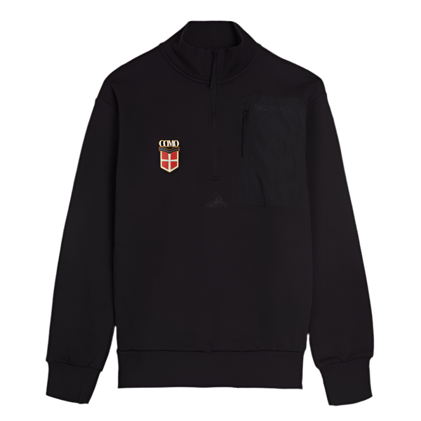 Felpa Nera Con Mezza Zip Crest Adidas X Como 1907