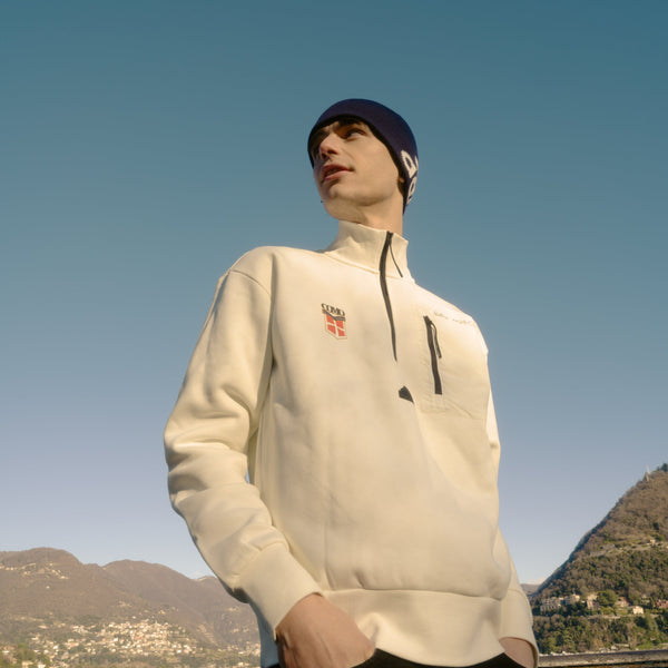 Felpa Crema Con Mezza Zip Crest Adidas X Como 1907