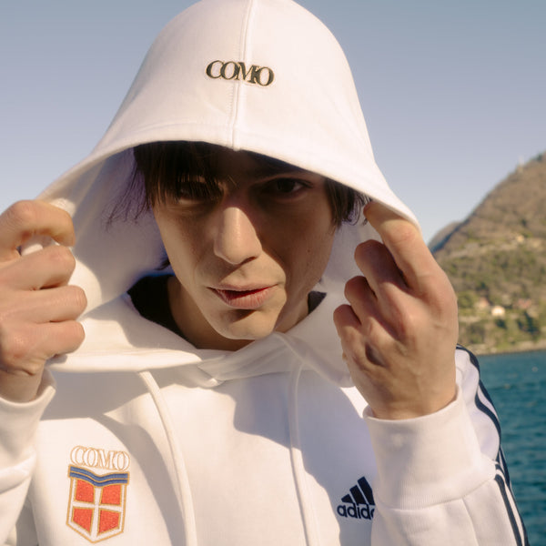 Felpa Bianca Con Cappuccio Crest Adidas X Como 1907