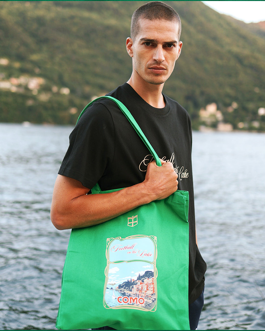 Football on the Lake Tote Bag Verde