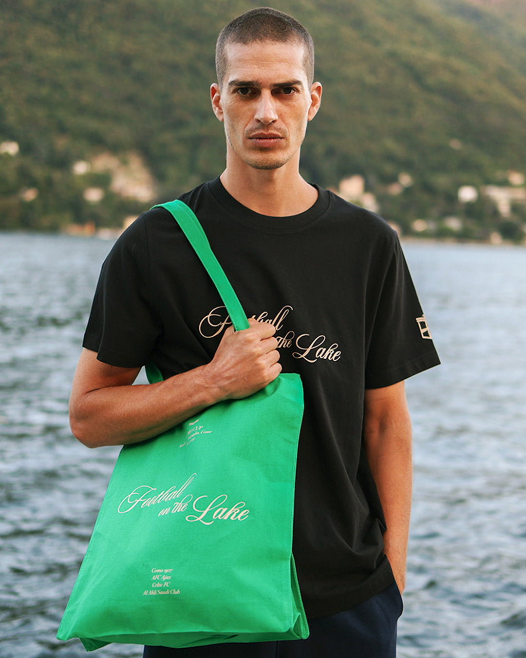 Football on the Lake Tote Bag Verde