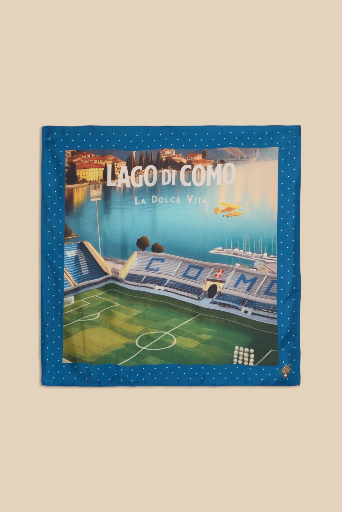 Printed Silk Handkerchief with Sinigaglia Stadium