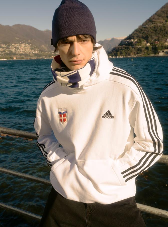 Felpa Bianca Con Cappuccio Crest Adidas X Como 1907
