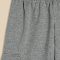 Grey Cotton Training Cargo Shorts