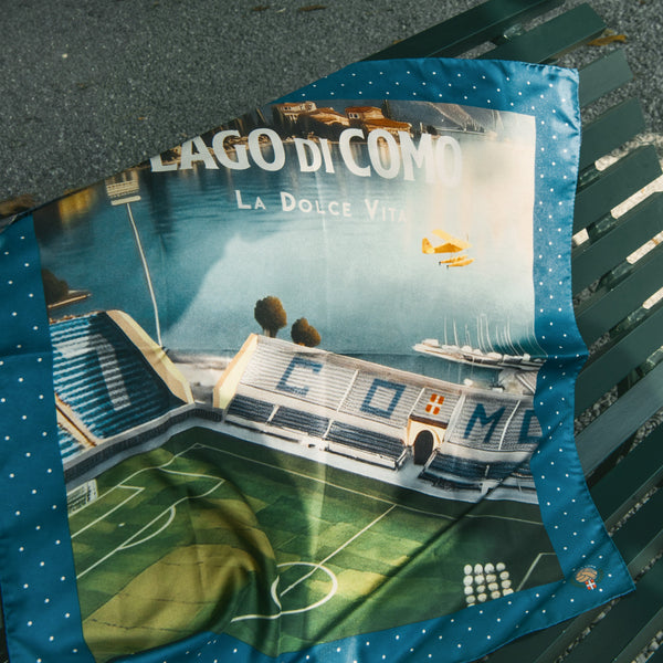 Printed Silk Foulard with Sinigaglia Stadium