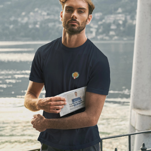 Navy “Filo di Scozia” Round Neck T-Shirt